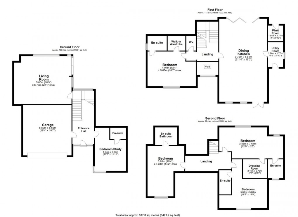 Floorplan for Butterly Lane, New Mill, Holmfirth