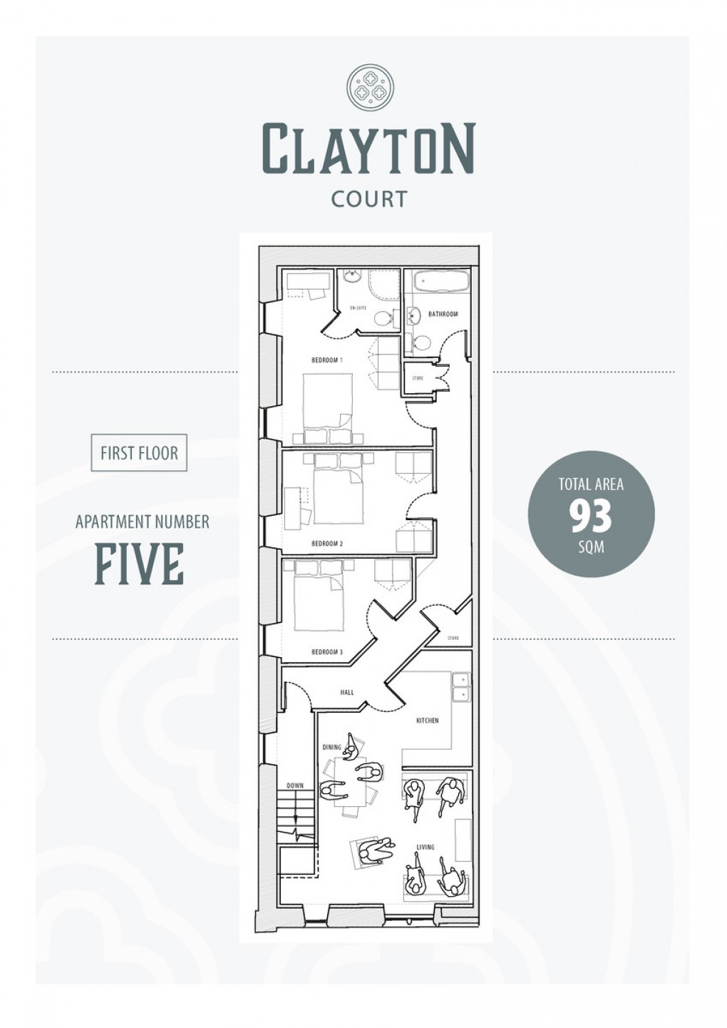 Floorplan for Clayton Court, Church Lane, Clayton West