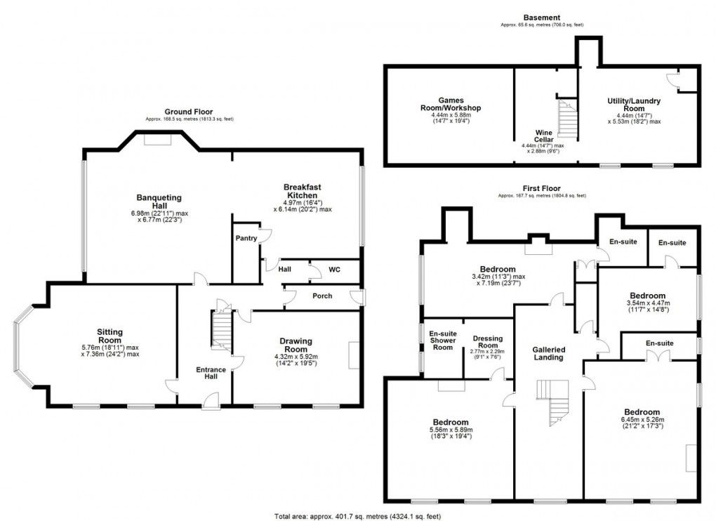 Floorplan for Oats Royd House, Luddenden, Located between Halifax and Hebden Bridge