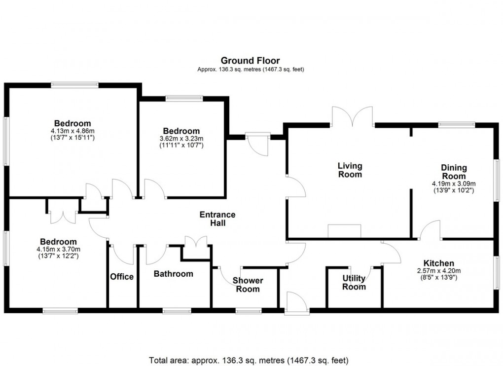 Floorplan for Willow Hall Drive, Sowerby Bridge