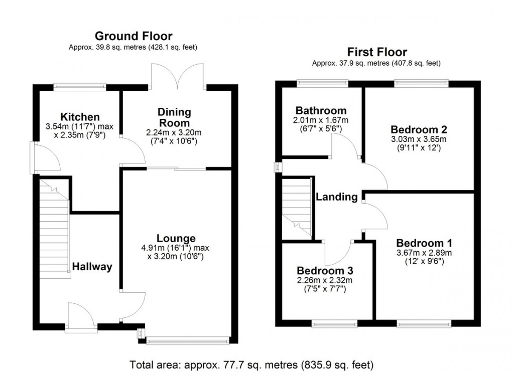 Floorplan for Winsford Drive, Huddersfield